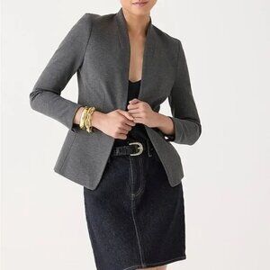 J. Crew 365 Going Out Heathered Grey Stretch Twill Open Front  Blazer 4 NWT